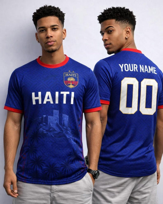 Maxcorners Custom Haiti Football Fan Shirt 3D Soccer Jersey Personalized Supporter Apparel Gift