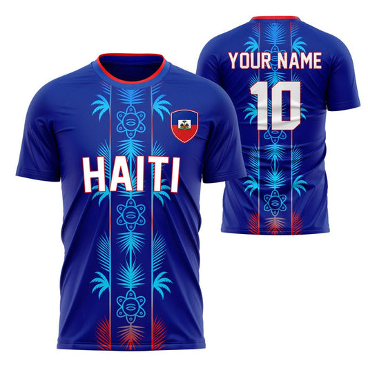 Maxcorners Personalized Haiti Soccer Spirit Jersey Custom 3D Football Fan Tee With Name Number