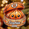Maxcorners Dumpling Ornament Cute Cheerleader Cheer Mascot Megaphone Pompoms Hair Bow Stars Number Year 2026 Personalized Christmas Decor