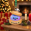 Maxcorners Dumpling Ornament Cute Sparkle Glitter Winking Character Bamboo Steamer Basket Santa Cap Gingham Bow Bell Sophia Personalized Name Label Xmas Decor Tree Hanging