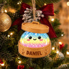 Maxcorners Dumpling Ornament Cute Sparkle Glitter Character Woven Bamboo Steamer Basket Lid Personalized Christmas Decor