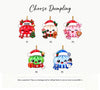Maxcorners Dumpling Ornament Cute Winking Character Santa Cap Holly Berries Snowflakes Scarf Snowman Top Hat Tree Hanging Personalized Christmas Decor