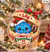 Maxcorners Dumpling Ornament Cute Squishmas Character Santa Hat Bamboo Steamer Basket Candy Cane Gift Personalized Christmas Decor