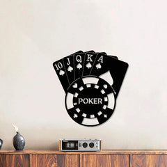 Maxcorners Personalized Chip Poker Metal Wall Art LED, Gift For Poker Lover, Poker Game Room DecorLM1009