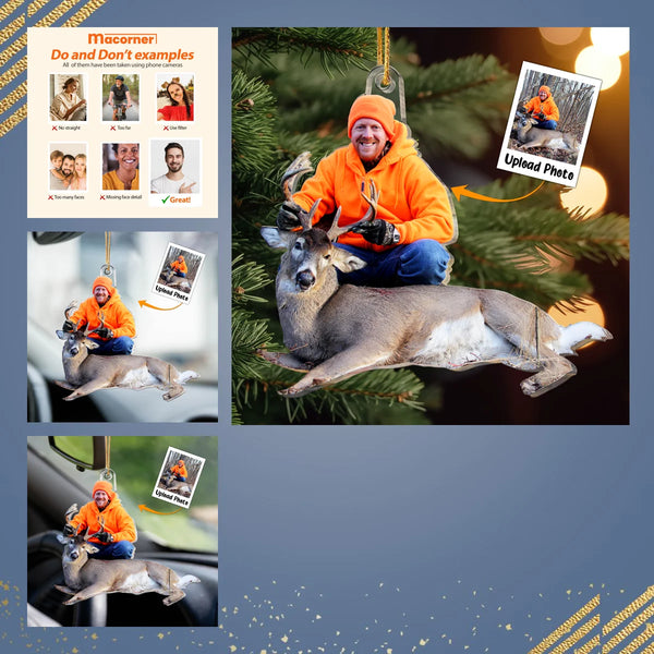 Maxcorners Custom Photo Hunter Ornament Gift for Hunting Lovers