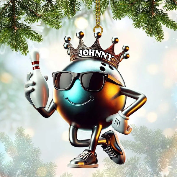 Maxcorners Custom Name Bowling Christmas Ornament, Bowling Lover Christmas Gifts