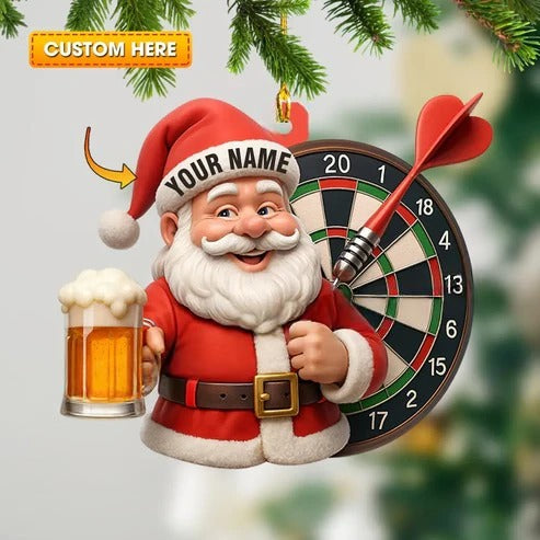 Maxcorners Christmas Darts And Beer Lover Home Decor, Christmas Ornament, Personalized Ornament