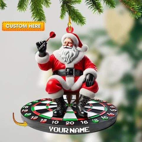 Maxcorners Personalized Santa Darts Christmas Ornament, Personalized Ornament