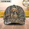 Maxcorners Classic Allover Marsh Grass Camo Duck Hunting With Dogs Multi Options Personalized Name 3D Cap