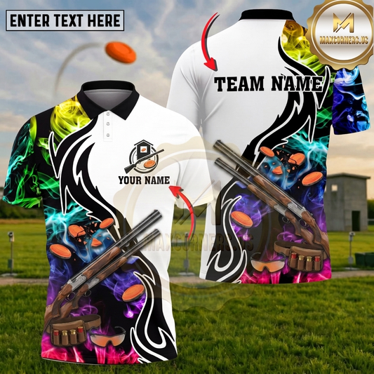 Maxcorners Shooting Sports Firearms Target Smoke Multiple Options Personalized Name, Team Name 3D Shirt