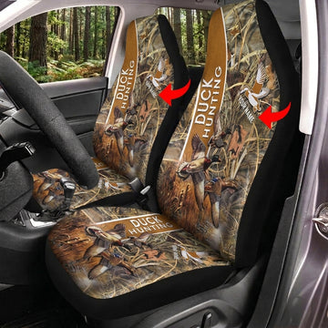 Maxcorners Deer Hunting Orange Woodland Art Car Seat Covers