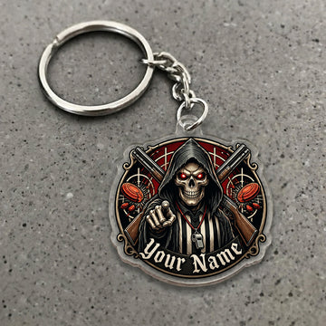 Maxcorners Grim Reaper Gothic Target Frame Custom Name Trap Shooting Custom Gift 2D Flat Acrylic Ornament, Keychain