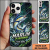 Maxcorners Fishing Hexagon Water Splash Artwork Multiple Options Personalized Name Phone Case (13 Fish Species)