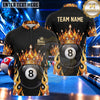 Maxcorners Royal Crown Flame Emblem Pool Multiple Options Personalized Name, Team Name 3D Shirt