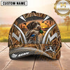 Maxcorners Sunset Wetland Silver Geometric Duck Hunting Dog Cap, Multiple Breeds Personalized Name 3D Cap