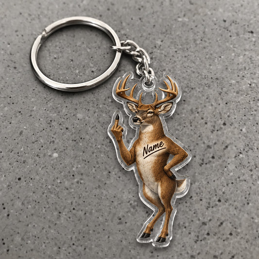 Maxcorners Funny Deer Dancing Character Custom Name Trap Hunting Custom Gift 2D Flat Acrylic Ornament, Keychain