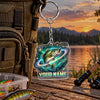 Maxcorners Electric Blue Fishing Splash Personalized Name 2D Acrylic Keychain Ornament (8 Fish Species)