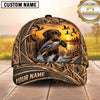 Maxcorners Golden Sunset Honeycomb Camo Duck Hunting Dog Cap, Multiple Breeds Personalized Name 3D Cap