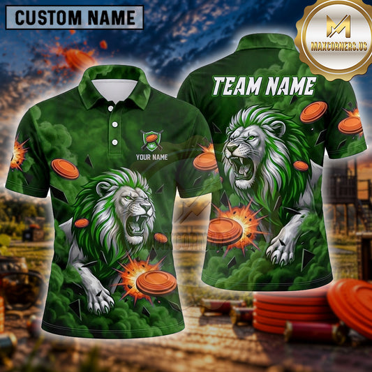 Maxcorners Trap Shooting Shirt Lion Fierce Roaring Predator Multiple Options Personalized Name, Team Name 3D Shirt