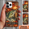 Maxcorners Fishing Autumn Lake Sunset Artwork Multiple Options Personalized Name Phone Case (13 Fish Species)