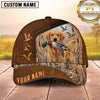 Maxcorners Dog Hunting And Duck Hunting Wildlife Tracks Camouflage Multiple Options Personalized Name 3D Cap