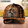 Maxcorners Dog Hunting And Duck Hunting Woodland Camouflage Artwork Multiple Options Personalized Name 3D Cap