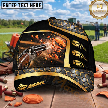 Maxcorners Trap Shooting Clay Target Impact Honeycomb Multiple Options Personalized Name 3D Cap