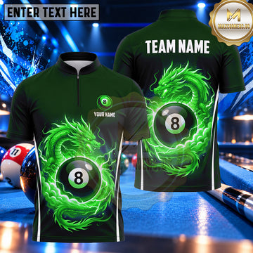 Maxcorners Eastern Dragon Energy Ring Billiards Multiple Options Personalized Name, Team Name 3D Shirt