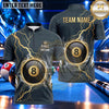 Maxcorners Cracked Marble Thunderbolt Pool Multiple Options Personalized Name, Team Name 3D Shirt