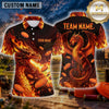 Maxcorners Dragon Mythical Flame Multiple Options Personalized Name, Team Name 3D Shirt