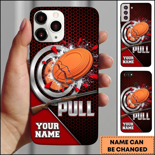 Maxcorners Bullseye Clay Explosion Pull Clay Target Personalized Name Trap Shooting Phone Case