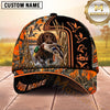 Maxcorners Dog Hunting And Duck Hunting Woodland Camouflage Artwork Multiple Options Personalized Name 3D Cap