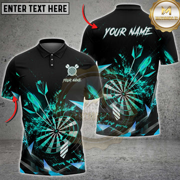Maxcorners Darts Dartboard Splash and Flying Darts Geometric Design Multiple Options Personalized Name, Team Name 3D Shirt