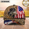 Maxcorners American Flag Marsh Camo Dog Hunting Multicolor Options Personalized Name 3D Cap