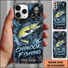 Maxcorners Fishing Skull Hook Grunge Artwork Multiple Options Personalized Name Phone Case (13 Fish Species)