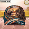 Maxcorners Hunting Skull Archer Sunset Lake Bow Hunting Design Multiple Options Personalized Name 3D Cap