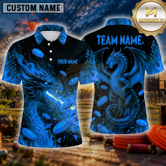 Maxcorners Trap Shooting Shirt Dragon Mythical Flame Multiple Options Personalized Name, Team Name 3D Shirt