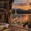 Maxcorners Fire Up the Bite Flame Fishing Personalized Name 2D Acrylic Keychain Ornament (8 Fish Species)