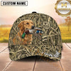 Maxcorners Natural Marsh Grass Duck Hunting Emblem Duck Hunting With Dogs Multi Options Personalized Name 3D Cap