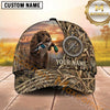 Maxcorners Sunset Marshland Compass Emblem Duck Hunting With Dogs Multi Options Personalized Name 3D Cap