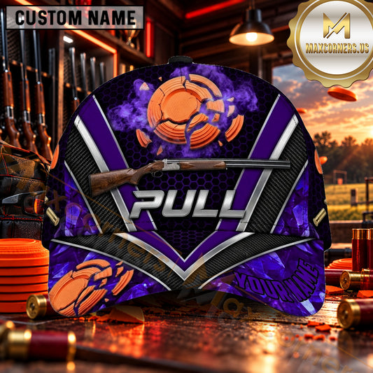 Maxcorners PULL Shotgun Shield Trap Shooting Personalized Name 3D Cap