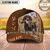 Maxcorners Dog Hunting And Duck Hunting Wildlife Tracks Camouflage Multiple Options Personalized Name 3D Cap