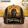 Maxcorners Golden Sunset Black Honeycomb Mesh Duck Hunting With Dogs Multi Options Personalized Name 3D Cap