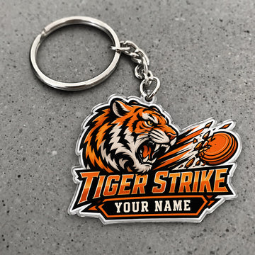 Maxcorners Clay Shooting Tiger Strike Tiger Clay Target Custom Name Custom Gift 2D Flat Acrylic Ornament, Keychain