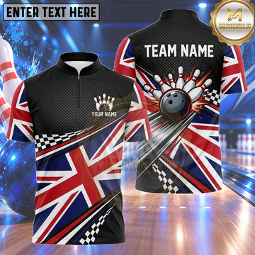 Maxcorners Canadian Bowling Shirt Bold Maple Leaf Graphic Multiple Options Personalized Name, Team Name 3D Shirt