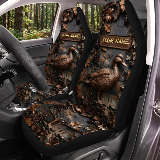 Maxcorners Deer Hunting Forest Wildlife Buck Personalized Name Car Seat Covers