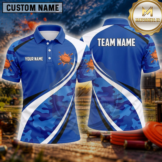 Maxcorners Trap Shooting Shirt Clay Target Shooting Flowing Disc Pattern Multiple Options Personalized Name, Team Name 3D Shirt