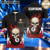 Maxcorners Gothic Flaming Skull 8 Ball Pool Multiple Options Personalized Name, Team Name 3D Shirt