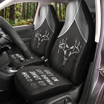 Maxcorners Deer Hunting Hold On Black Mesh Pattern Car Seat Covers