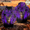 Maxcorners Whitetail Buck Geometric Frame Camo Personalized Name 3D Hoodie